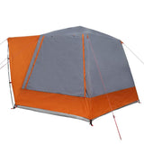 Camping Tent Cabin Grey and orange 420 x 420 x 227 cm Polyester 42001028