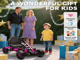 Pedal Go Kart for Kids Aged 3-6 Years, with Freewheel System, Brake, EVA Anti-Slip Wheels, Pink T3398P378925