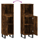 Bathroom Cabinet Smoked Oak 30x30x100 cm Engineered Wood 831569