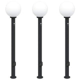 Bollard Lights with Sensor&Outlet 3 pcs 120 cm Black IP44 4006126