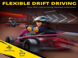 24V Electric Go Kart for Kids, Drift Ride-On Racing Go Kart with 2 Speeds, for Boys Girls Aged 8-12 T3398P348398