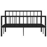 284571 Bed Frame without Mattress Black Metal 140x200 cm