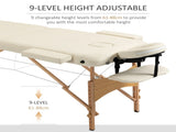 Portable Massage Bed, Folding Spa Beauty Massage Table with 2 Sections, Carry Bag and Wooden Frame, T3398P328084