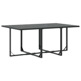 Garden Dining Set 11 pcs Black Steel 3335864