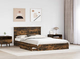 Storage Bed with Drawer Smoked Oak 120 x 200 cm Engineered Wood 3409577
