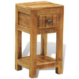 Nightstand with 1 Drawer Solid Mango Wood 241090