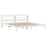 Bed Frame without Mattress White 200x200 cm Solid Wood Pine 3306550