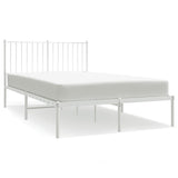 Metal Bed Frame without Mattress with Headboard White 120x190cm 350928