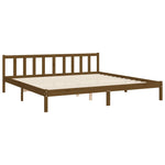 ZNTS Bed Frame without Mattress Honey Brown 200x200 cm Solid Wood Pine 3192059