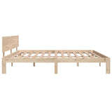 ZNTS Bed Frame without Mattress Solid Wood Pine 200x200cm 810515