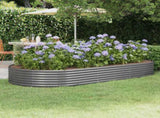 Garden Raised Bed Galvanised Steel 296x140x36 cm Grey 319029