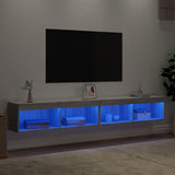 TV Cabinets with LED Lights 2 pcs Grey Sonoma 100x30x30 cm 837166