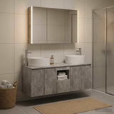 Bathroom Cabinet Set 4 pcs Concrete Grey Engineered Wood 3406586