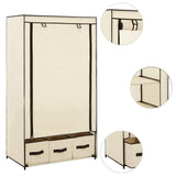 282459 Wardrobe Cream 87x49x159 cm Fabric