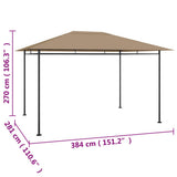 Gazebo 384x281x270 cm Taupe 180 g/m 313922