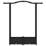 Raised Bed with Trellis and Roof Black 124 x 40 x 125 cm PP 42032527