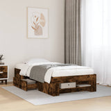 Bed Frame without Mattress Smoked Oak 90x200 cm Engineered Wood 3295496