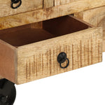 ZNTS Coffee Table Rough Mango Wood 70x70x40 cm 243979