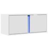 TV Wall Cabinet with LED Lights White 80x31x35 cm 852257