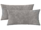 Cushion with Pillow HEERLEN 2 pcs Light Grey Microfiber Fleece 927765