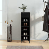 Shoe Cabinet Black 30x35x105 cm Engineered Wood 829677