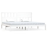 Bed Frame White Solid pine wood 180x200 cm Super King Durable 3101039