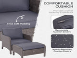 2-Seater Rattan Furniture Set, Steel Frame-Grey T3398P325140