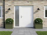 Garden Planter with LED 2 pcs Olive Green 30 x 40 x 30 cm Steel 8008077