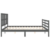 Bed Frame without Mattress Grey 200x200 cm Solid Wood 3194138