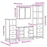 4 Piece Bathroom Furniture Set Sonoma Oak Engineered Wood 3301271