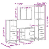 4 Piece Bathroom Furniture Set Sonoma Oak Engineered Wood 3301271