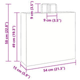 Paper Bags 250 pcs with Handles Pink 54x15x49 cm 4101906