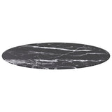 Table Top Black 90x1 cm Tempered Glass with Marble Design 322267
