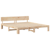 Bed Frame with Headboard Natural 180 x 200 cm Solid Pine Wood 872641