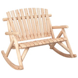 Garden Rocking Bench Natural Solid spruce wood 123x96x102 cm 363349