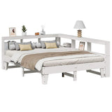 Bookcase Bed without Mattress White 150x200cm Solid Wood Pine 3324536