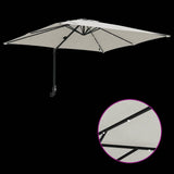 Garden Parasol Sand 248.5 x 247.5 x 160 cm Polyester and Steel 42003251