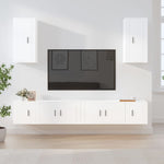 6 Piece TV Cabinet Set White Engineered Wood 3188686