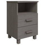 Bedside Cabinet HAMAR Light Grey 40x35x62 cm Solid Wood Pine 340415