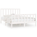 Bed Frame without Mattress White 140x200 cm Solid Wood 3106834