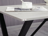 120 cm Rectangular Bar Table for 4 People, Modern Kitchen Table with Wood Effect Tabletop, Steel T3398P341423