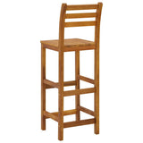 Bar Stool Set of 4 Natural wood Solid acacia wood Standard 310286