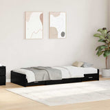 Bed Frame with Headboard Black Oak 90 x 200 cm Engineered Wood 3335230