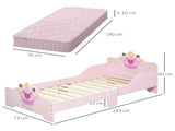 Kids Toddler Bed Princess Crown Theme Safety Side Rails Slats Home Bedroom Furniture Boys Girls 3-6 T3398P347662