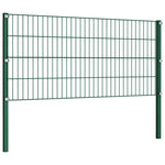 Fence Panel with Posts Iron 1557.5x80 cm Green 278612