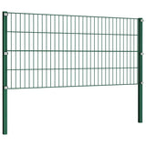 Fence Panel with Posts Iron 1557.5x80 cm Green 278612