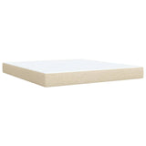 Box Spring Bed with Mattress Cream 180x200 cm Fabric 3285986