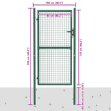 Fence Gate Steel 100x175 cm Green 145735
