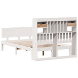 ZNTS Bookcase Bed without Mattress White 120x190 cm Small Double Solid Wood Pine 3322681