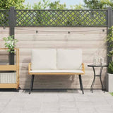 Garden Bench with Cushion Nature 114 x 64 x 90cm Steel 4108262